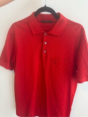Louis Vuitton Red Men's Polo with Chest Pocket